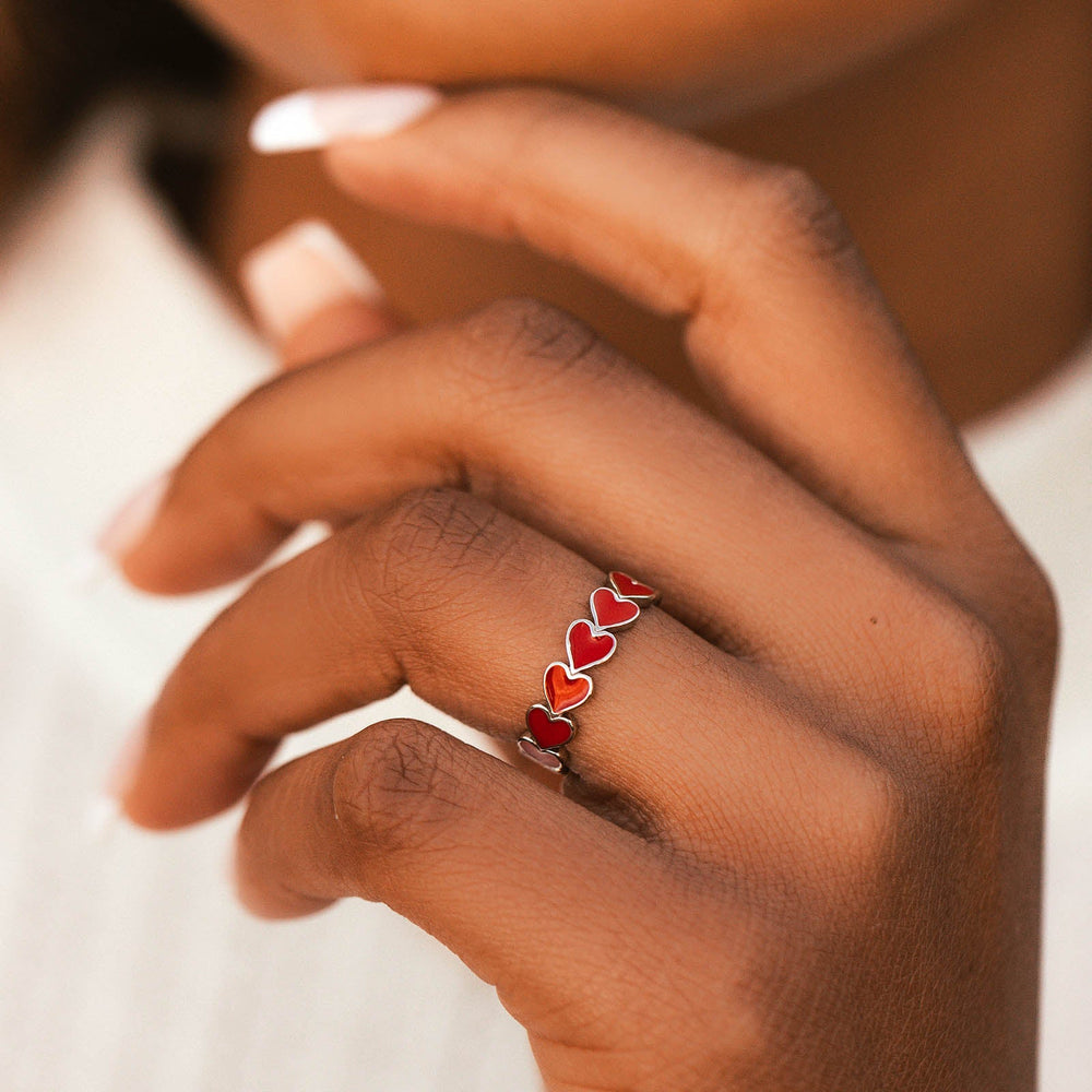 Love Hearts Band Ring 7