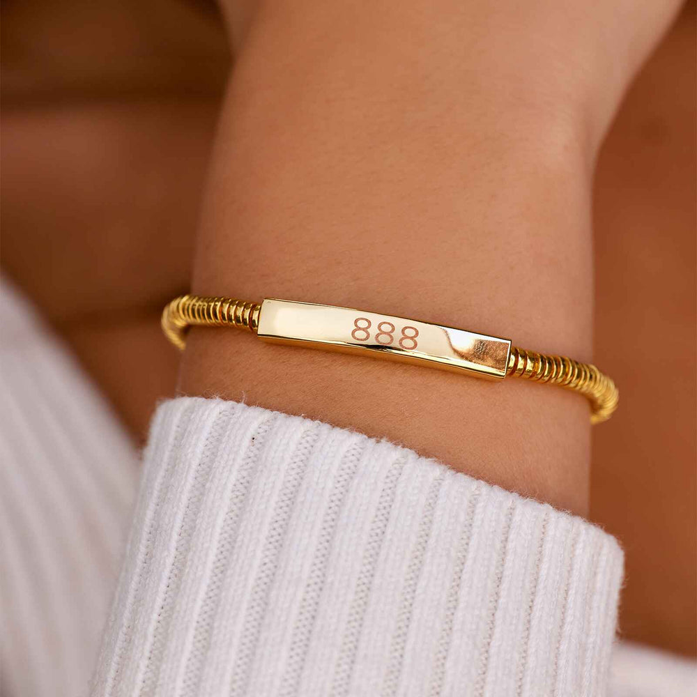 Engravable Disc Bead Stretch Bracelet 7